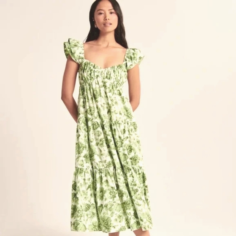 Abercrombie & Fitch Floral Ruffle Maxi Dress